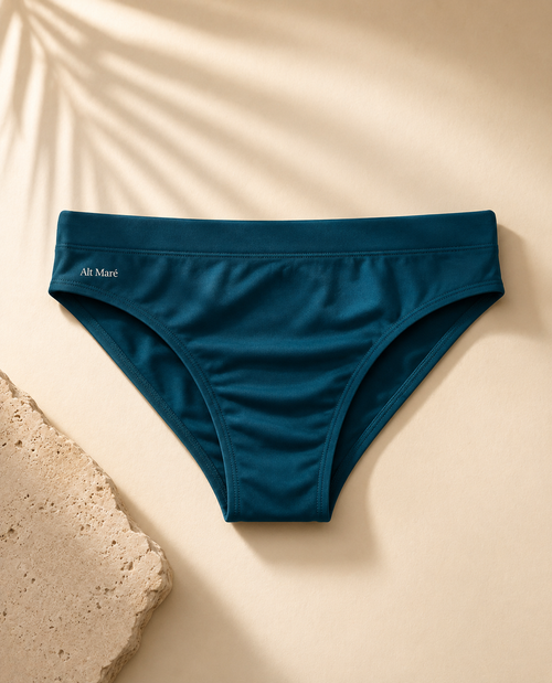 Alt Maré The Classic men's swim briefs in green, flat lay product shot